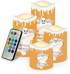 Halloween Flameless Candles Battery Operated LED Tealights Color Changing Candles Remote Control,Ghost by HELLHERO