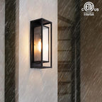 mirrea 18" Modern Outdoor Porch Wall Light, Matte Black, 2 Pack - Image 6