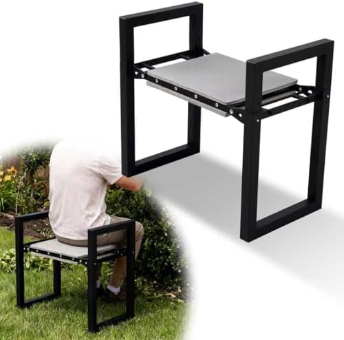LLARGUEST Garden Kneeler and Seat,Heavy Duty Foldable Kneeling Chair with Handle,Comfortable Wide 12" Garden Kneeling Pad, Gardening Gifts for Seniors Outdoor Planting, Camping, Fishing by LLARGUEST