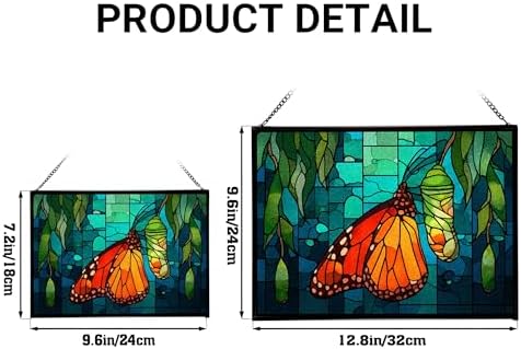 Butterfly Emerging from Chrysalis Rectangular Stained Glass Suncatcher – Hanging Window Panel with Animal & Nature Scene – Vibrant Glass Art Gift for Wildlife, Fantasy, Nature Lovers sx7j5L - Image 4