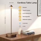 2P Cordless Rechargeable Led Table Lamp Battery Operated Light Coffee - Image 3