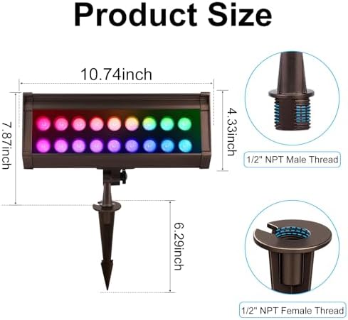 12V Wired RGB Flood Lights Outdoor for Christmas Decorations - Image 4