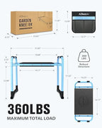 AZBESTPRO Garden Kneeler and Seat, Upgraded Foldable Heavy Duty Gardening Stool - Widened to 10" Stable Wear-Resistant Prevent Knee and Back Pain, Bench High-End 2 Large Tool Bags Gift for Men Women - Image 2