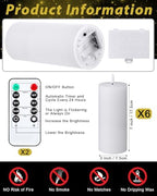 VIHOSE 6 Pack White Flameless Candles Set with Remote and Timer Flickering Flameless Battery Candles LED Pillar Flat Top for Wedding Outdoor Home Festival Decoration(D 3" H 7") - Image 2