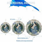 Wind Spinner 3D Stainless Steel Metal Wind Spinners Hanging Wind Spinner Vintage Colorful Peacock and Hydrangea Garden Decoration Kinetic Yard Art Ornament for Indoor Outdoor Decor, 12 Inch - Image 2