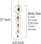 27" Metal Wind Chimes for Outside with 5 Tuned Bells – Rustic Gold Outdoor Garden Decor – Windchimes for Outdoors Yard Decorations Deep Tone Chimes – Garden Decor for Outside with Decorative Bells - Image 2