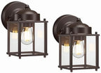 LIT-PaTH Outdoor Wall Light Fixture, Anti-Rust Metal Glass, Bronze, 2 Pack by LIT-PaTH