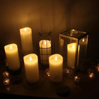 Stonebriar LED Pillar Candles — Remote & Timer, Real Wax Flameless Candles for Home Décor, Weddings & Events, Pack of 6, White, 3" x 6" - Image 6
