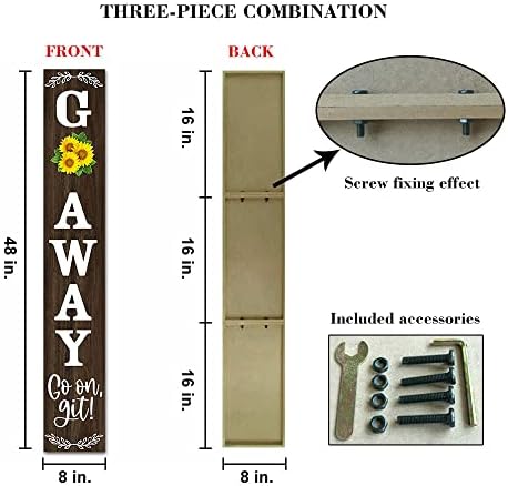 Unwelcome Sign,Go Away Go On Git Vertical Sign for Front Porch,8"*48" Tall Front Porch Decor, Unwelcome Porch Sign Welcome Signs Farmhouse Porch Decor Large Unwelcome Wood Sign - Image 6