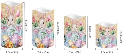 Rabbit Tulip Flameless Candles with Timer and Remote Battery Operated LED Candles Color Changing Easter Decoration Pillar Candles Bulk Fake Candles for Festival Home Decor - Image 2