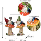TERESA'S COLLECTIONS Set of 2 Cute Fall Gnomes Garden Decor for Yard 7" - Image 2