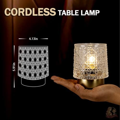 MJ PREMIER Battery Operated Lamp,Small Cordless Lamp with Timer, Clear-05 - Image 2