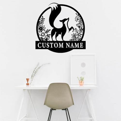 Custom Fox Wall Signs - Personalized Metal Art - Name Signs - Gift for Fox Lover - Wall Hangings - Housewarming Gift - Image 4