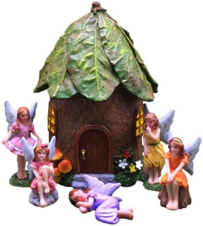 6 Pcs Mini Garden Furniture Treehouse Fairy Garden Accessories Kit Resin by GNSN