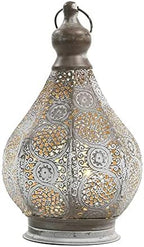 JHY DESIGN Moroccan Style Vintage Lantern Metal Table Lamp Battery Powered 11.5" Tall Cordless Lamp Desk Lamp with Edison Bulb for Living Room Bedroom Weddings Parties Garden Lounge Outdoor Indoor - Image 4