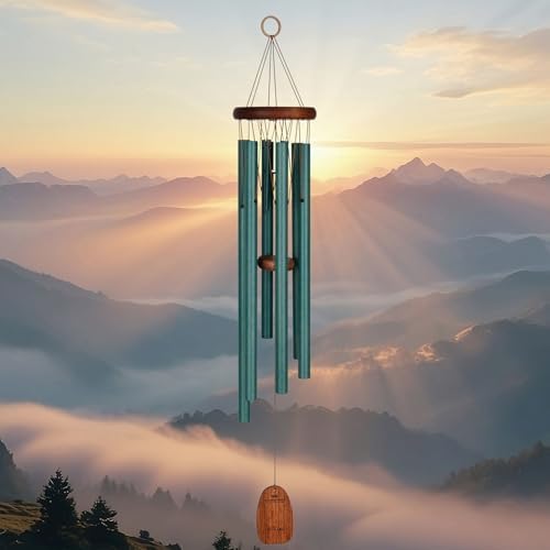 Woodstock Wind Chimes for Outside, Garden, Patio, Porch and Outdoor Decor (32") Pachelbel Canon Chime Green Wind Chime Gifts (PCCG) - Image 2