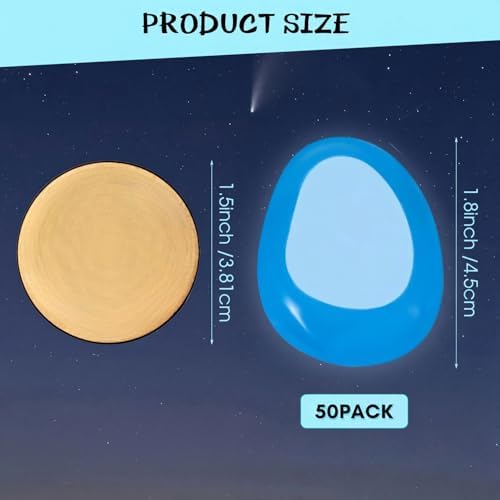 Landical 200 Pcs Glow in the Dark Rocks for Garden,Dark Blue,1.8 Inch - Image 2