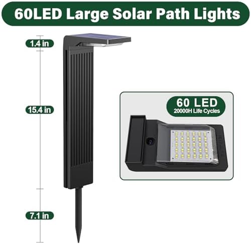 COXSENI Solar Pathway Lights Outdoor Warm/Cool White, 6Pack - Image 6