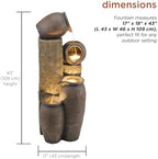 Alpine Corporation GIL140 43" Tall Indoor Outdoor Pottery Fountain with Replaceable LED Lights, Water Feature for Garden, Patio, and Home Decor, Brown - Image 3