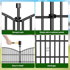 15 Panel No Dig Decorative Garden Fence 32" H x 35.4'L Outdoor Dog Barrier - Image 5
