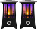PIC Solar Bug Zapper, Cordless Patio Lantern, 600V Zapping Grid, 2 In 1 Light Mode with LED Flame Effect, Wide 1/2 Acre Coverage, Weatherproof, Auto On/Off, Showstopping Fly Trap Design, Pack of 2 by PICCorporation