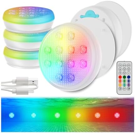 Pool Lights 4 Pack, Above Ground Pool Lights Magnetic,22 Colors by Unknown
