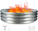 TBMLC 60" Round Galvanized Steel Fire Ring Pit/Raised Garden Bed Kit by TBMLC