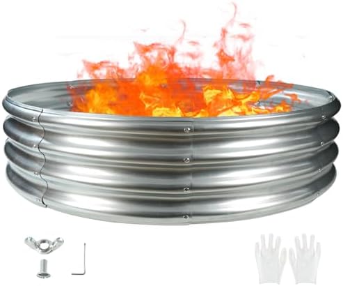 TBMLC 60" Round Galvanized Steel Fire Ring Pit/Raised Garden Bed Kit by TBMLC