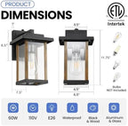 meike Outdoor Wall Sconce, Dusk to Dawn Outside Porch Light Fixture 2 Pack - Image 6