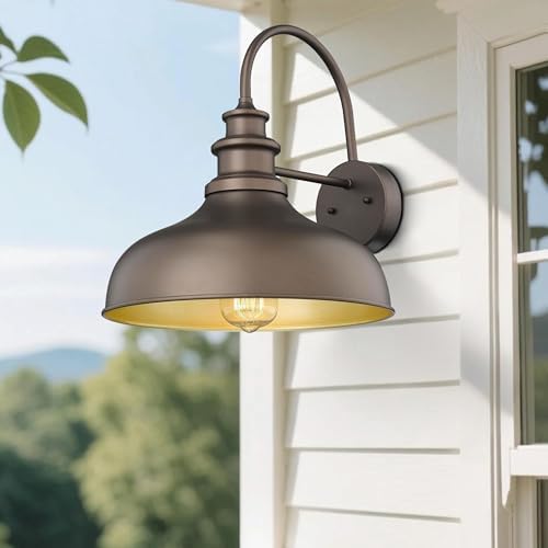 Bestshared Outdoor Barn Light,Outdoor Wall Lights, E26 Base Water Resistant Farmhouse Exterior Lighting Fixture, Anti-Rust Porch Light for House, Doorway, Patio, Garage (Oil Rubbed Bronze, 1pack) - Image 3