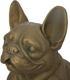 French Bulldog Garden Statue, 17" Tall Outdoor Dog Sculpture, Rustic Gold Cast Stone Frenchie Figurine for Garden, Patio, Porch, or Lawn Décor, Weather-Resistant and Handcrafted Finish - Image 4