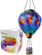 Butterfly Solar Hot Air Balloon Lantern, Glass Flickering Flame Light by Balloontern
