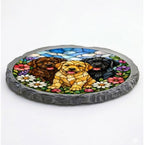Magnolia Garden 10-Inch Triple Labrador Stepping Stone - Stained Glass Mosaic Three Labs Garden Stone, Weather-Resistant Resin Pathway Accent, Pet Lover Yard Decor & Memorial Plaque - Image 7