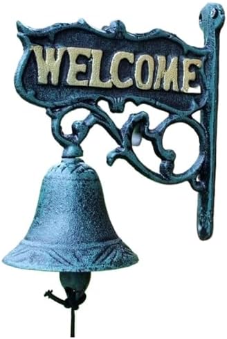 Cast Iron Dinner Bell Hanging Doorbell Made of Fine Cast Iron - Indoor Outdoor Wall Mounted Dinner Bell for Farmhouse Garden Home Wall Art Decoration by Unknown