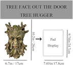 Tree Face Statue Outside Yard Outdoor Decoration, Fairy Tree Face Decor and Yard Decorations Clearance, Whimsical Wallmount Old Man Art with Moss, Fence Hanging Sculpture Orantments, 6.7" x x 9.8" - Image 4