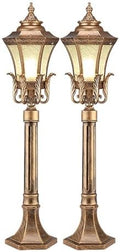 Outdoor Pathway Lights Rustic Bronze Landscape Path Lamp Outdoor Waterproof Bollard Lighting Aluminum Outside Housing Post Pole Lamps Hardwired Lawn Floor Lantern Pole Pi,2 Packs-115CM by Unknown