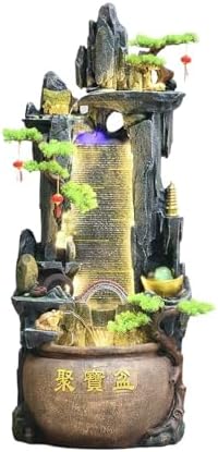 Cascading Rock Outdoor Water Fountain Rockery Water Decoration, Living Room Courtyard Water Circulation Fountain Landscape, Office Decoration Fish Tank for a Calming in Outdoor(S) by Unknown