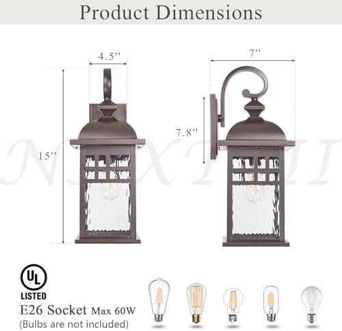 2-Pack Outdoor Wall Lights Fixtures ORB Finish Porch Lights Outdoor - Image 5
