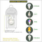 WISBEAM 4 Packs White Outdoor Wall Lantern, Exterior Waterproof Wall Sconce for House, Aluminum Housing Plus Glass, Wet Location Rated, ETL Qualified, Bulbs Not Included - Image 3