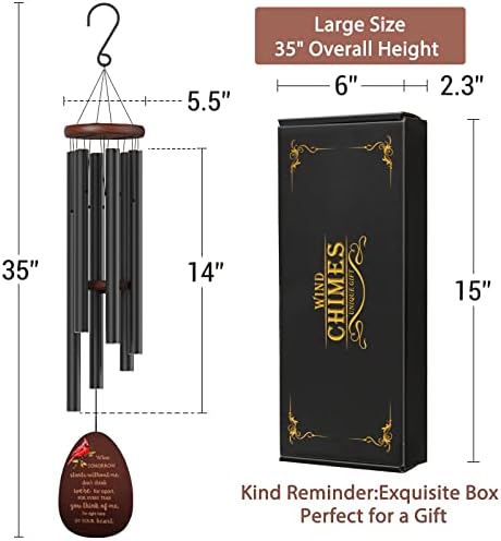 Suntimber Cardinal Memorial Wind Chimes for Loss of Loved One Sympathy Gift - Image 5