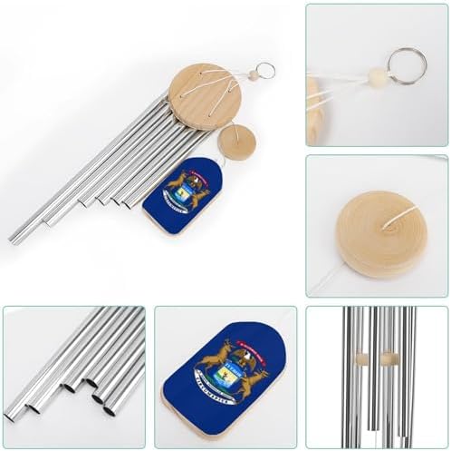 Flag of Michigan Wind Chime Memorial Zen Atmosphere Hanging Decoration for Garden Yard - Image 3