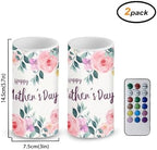 Happy Mother's Day Flameless Candles Realistic LED Candles Battery Operated Candles Set of 2 with Timer Remote Control Long Lasting Home Decor Gifts for Mom - Image 2