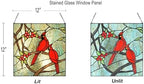 PA0008 Handcrafted Stained Glass Cardinal Window Hanging Suncatcher, Tiffany Style Window Panel with Red Birds 12" Wx12 H for Home Decor, Memorial Gifts for Bird Lovers, Ready to Hang - Image 4