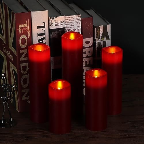 Vinkor Flameless Candles (Burgundy Set of 9) - Image 4