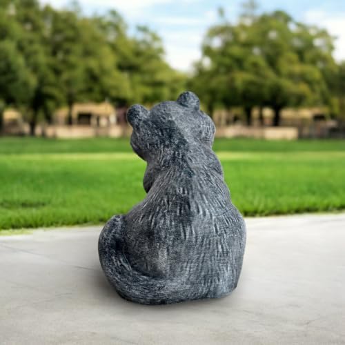 OLOMA Realistic Raccoon Stone Garden Statue Handmade Coon Concrete Outdoor Animal Sculpture Cement Yard Ornament Lawn Patio Porch Flower Bed Rustic Wildlife Decor Animal Lover Gift - Image 3