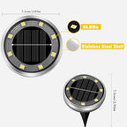 Jouierty Solar Ground Lights Outdoor, 8 Pack Solar Powered Disc Lights, Waterproof Landscape Lighting for Pathway Garden Yard Lawn Walkway - Image 4
