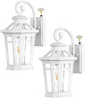 Outdoor Porch Lights, 2-pack White Outdoor Light Fixture Wall Mount, Dusk to Dawn Outdoor Sconce light, Anti-rust Exterior Wall Lantern with Glass Shade, Coach Lights for Garage, Patio, Balcony by OPAXIS