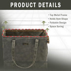 Canvas Tool Tote Bag | 16OZ Waxed Canvas Tool Carrying Bag - with 8 Pockets & Top Metal Support Rods, Rectangular Top Open Tool Tote Bag for Chisels Wrench Hammer Level | Army Green - Image 4