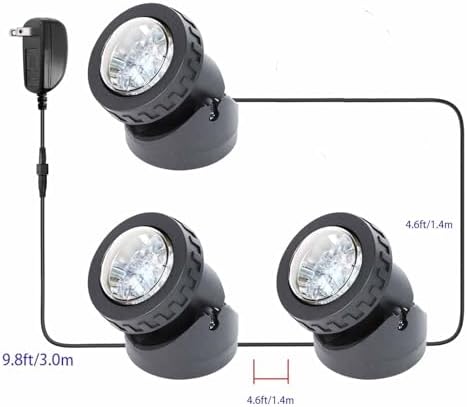 Colored Pond Lights with Timer, RGB Weighted Fountain Light IP68 Waterproof, Dimmable Outdoor Landscape Lights Fish Tank Pond Fountain Garden, 3 Lights - Image 5