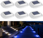 Solar Deck Lights Outdoor, Waterproof Solar Driveway Lights by Alinana